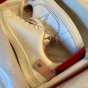 Perforated Valentino Low Top Leather Sneakers